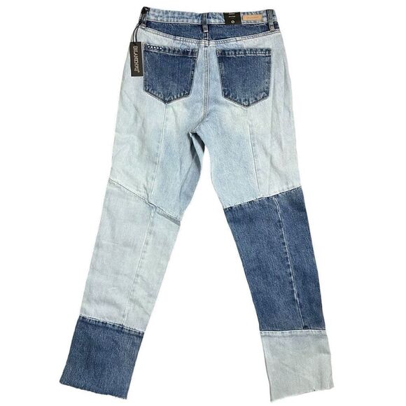 Blank‎ NYC Jeans Women’s 27 Blue Patchwork The Lexington Slim Straight - Picture 8 of 12